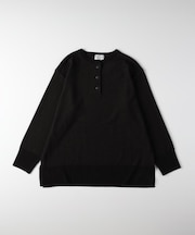 BACK NUMBER(バックナンバー)【レディース】「日本製」ニットワッフルヘンリーセーター