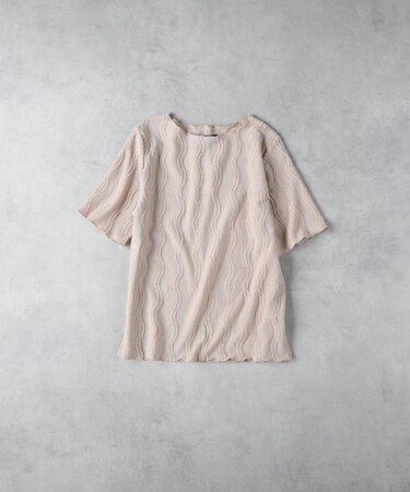 HONEYSUCKLE ROSE(ハニーサックルローズ)【レディース】ウェーブジャカード半袖Tシャツ