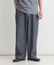 シャンブレーワイドパンツ