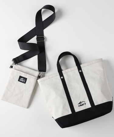 《A4対応/ポーチ付き2way》バイカラートートバッグ