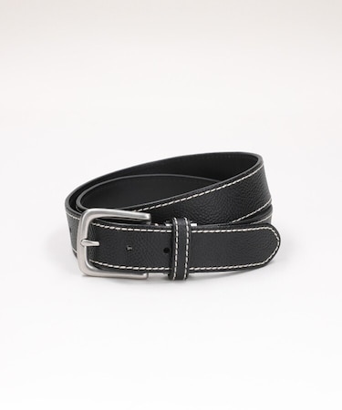 BACK NUMBER(バックナンバー)３４ｍｍレザーサイドステッチスクエアバックルベルト