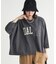 《店舗人気アイテム/体型カバー》ロゴ切替7分袖Tシャツ