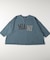 《店舗人気アイテム/体型カバー》ロゴ切替7分袖Tシャツ