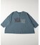 《店舗人気アイテム/体型カバー》ロゴ切替7分袖Tシャツ