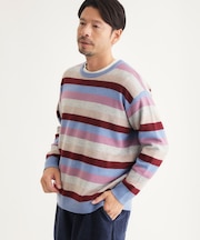 マルチボーダークルーニット
