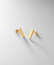 シルバー レクタングル スタッドピアス GP