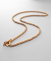 シルバー カットケーブルチェーン レクタングルマンテルネックレス(55cm) GP