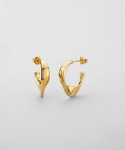 シルバー ツイストプレートフープピアス GP