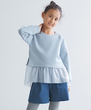 【110-150cm】BEAUTY FORM JERSEY ペプラムスウェット