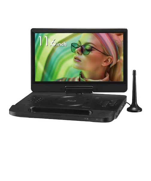 グリーンハウス　11型 ポータブルブルーレイディスクプレーヤー テレビチューナー付き ［11.6V型 /フルセグ］ GHSTM11TABK