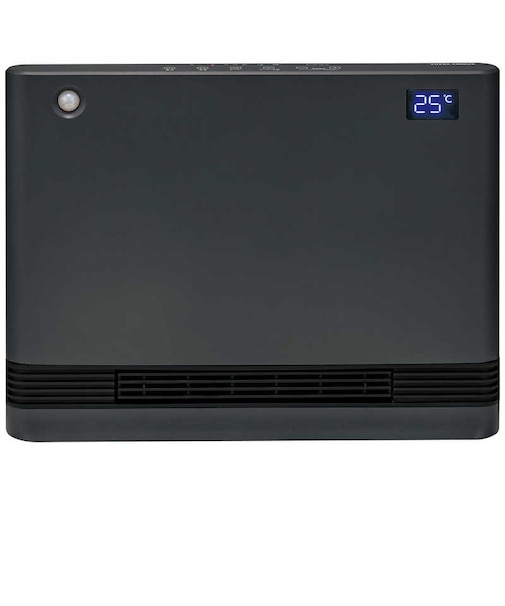ユアサ　分解して洗えるワイドタイプのセラミックファンヒーター 1200W 人感センサー付き グレー YAPS1246SGMH