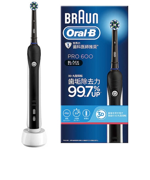 ブラウン　電動歯ブラシ Oral-B オーラルB PRO600 [ 回転式 ] ブラック D165131UBK