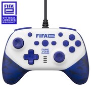 サイバーガジェット　(FIFAe公式ライセンス商品)FIFAeワイヤードコントローラー ホワイト FIFAE-NSGYCWC-WH［SWITCH用/PC用］ FIFAE-NSGYCWC-WH FIFAeWｺﾝﾄﾛｰﾗｰWH<br>★こちらの商品は人気商品のため、色違い・仕様違い等含め「一家族１台限り」でのご協力をお願いしております。