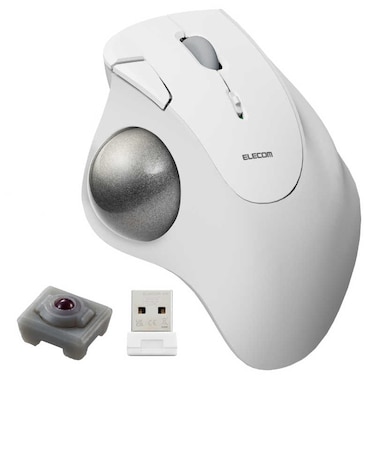 エレコム　マウス トラックボール IST 人工ルビーモデル [IR LED /無線(ワイヤレス) /5ボタン /USB] ホワイト MIT10DRWH