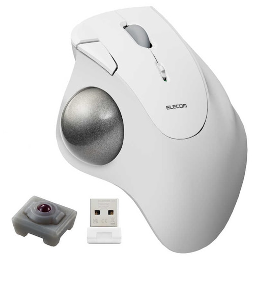 エレコム　マウス トラックボール IST 人工ルビーモデル [IR LED /無線(ワイヤレス) /5ボタン /USB] ホワイト MIT10DRWH