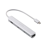 エレコム USB Type C ドッキングステーション 6-in-1 PD 85W出力 急速充電 USB-C×2 USB-A×2 HDMI×1 RJ45×1 シルバー DSTC30SV