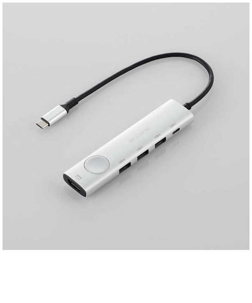 エレコム　Type-Cドッキングステーション 画面オンオフスイッチ付 USB PD対応 USB-A×3 USB-C×2 HDMI(4K60Hz) DSTS060BPSV