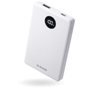 エレコム モバイルバッテリー 5000mAh 薄型 軽量 22.5W PSE適合 半固体リチウム iPhone Android Switch 対応 LED残量1%表示 ホワイト DEC855000WH