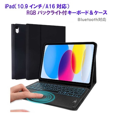ROYALMONSTER　iPad(10.9インチ/A16対応)キーボード＆ケース BK RM-2221-109BK