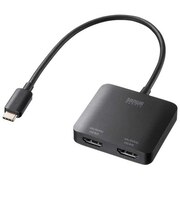 サンワサプライ USB Type C-HDMI変換アダプタ(2ポート/4K対応) ADALCMST2HD2