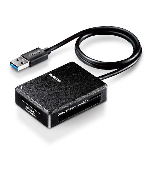 エレコム　メモリリーダライタ/超高速タイプ/USB3.0対応/ケーブル50cm/SD+microSD+MS+CF対応/ブラック MR3C402BK