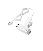 エレコム USBクリップタップ 雷サージ付 ホコリシャッター付 3個口 USBA×2 2.4A 2.5m TU053225WH
