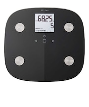 エレコム 体重計 体組成計 ( 内臓脂肪レベル / BMI / 体脂肪率 / 骨格筋率 / 骨量 / 基礎代謝 / 体重 など 8項目測定 ) 乗るだけ自動認識 ヘルスメーター ECLEAR ブラック CAFS010BK