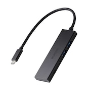エレコム USB Type-C ハブ 4ポート 5Gbps 高速 PD 100W ( MacBook iPad Windows 等対応 ) 薄型 USB-C ×2 USB-A ×2 ブラック U3HCH041PBK