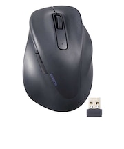 エレコム　ワイヤレスマウス 無線 2.4GHz 静音 抗菌 5ボタン Lサイズ Windows Mac ChromeOS対応 医師監修 EX-G ブラック MXGL30DBSKCBK