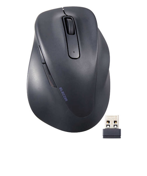 エレコム　ワイヤレスマウス 無線 2.4GHz 静音 抗菌 5ボタン Lサイズ Windows Mac ChromeOS対応 医師監修 EX-G ブラック MXGL30DBSKCBK