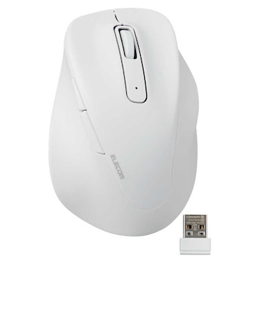 エレコム　ワイヤレスマウス 無線 2.4GHz 静音 抗菌 5ボタン Mサイズ Windows Mac ChromeOS対応 医師監修 EX-G ホワイト MXGM30DBSKCWH