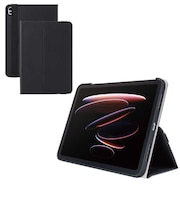 エレコム iPad Pro ケース 11インチ ( M4 ) ベルト付きフラップ カバー Apple Pencil収納 2アングル スタンド 軽量 耐衝撃 TBA25PMPLF2BK