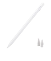 エレコム iPad ペンシル 2018年以降対応 Apple Pencilペン先互換 タッチペン USB-C急速充電&ワイヤレス充電 両対応 14.5時間連続使用 傾き検知 磁気吸着 パームリジェクション PTPACSTAP11WH
