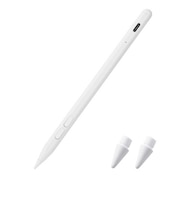 エレコム タッチペン iPad専用 Goodnotesアプリ対応 ショートカットボタン(戻す/消す) USB Type-C急速充電 傾き検知 マグネット吸着 Apple Pencil用ペン先交換可能 PTPACSTAP14WH