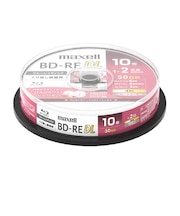 マクセル　録画用BDRE DL スピンドルパック ホワイト ［10枚 /50GB /インクジェットプリンター対応］ BEV50WPG10SP