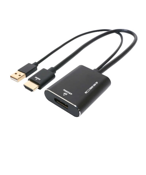 ナカバヤシ　HDMI → DisplayPort変換アダプタ 4K60Hz対応 HDADP4K1BK