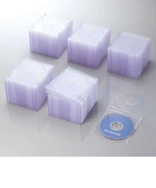 エレコム　CD/DVD/Blu-ray対応収納スリムケース (1枚収納×100セット･クリア) CCDJSCS100CR