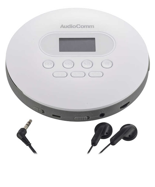 オーム電機　ポータブルCDプレーヤー AudioComm ホワイト CDP828Z