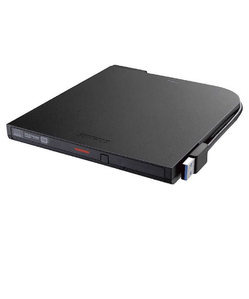 BUFFALO　DVDドライブ 外付け 光学式 DVD CD ポータブル Mac/Win ブラック DVSMPTV8U3BKB