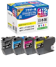 ジット ブラザー:LC412-4PK 対応 リサイクルインクカートリッジ JIT-B4124P