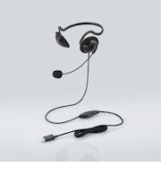 エレコム ヘッドセット (ステレオ/有線/USB接続/両耳/ネックバンド型/無指向性/ヘッドホン/マイク付き)ブラック HSNB05UCBK
