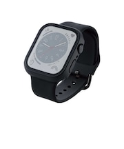 エレコム アップルウォッチ カバー Apple Watch Series 8 / 7 45mm フルカバー ケース 強化ガラス ブラック AW22AFCGOBK