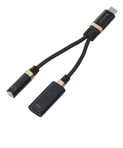 エレコム 変換ケーブル USB Type-C to φ3.5mm ステレオミニジャック DAC搭載 高耐久/27W ブラック MPAC35DSPDBK