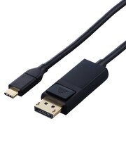 エレコム USB Type-C - DisplayPort 変換 ケーブル 2m USB-C プラグ to DP ブラック CACCDP20BK2