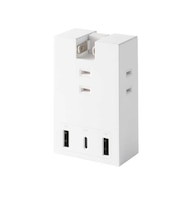 エレコム 電源タップ USB タップ 直挿し コンセント 3口 Type-C ×1 USB-A ×2 コンパクト 雷ガード ほこり防止シャッター 絶縁キャップ PSE適合 ホワイト TU073A2CWH