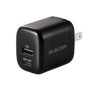 エレコム USB Type-C 充電器 PD/PPS 33W 2ポート USB-C+USB-A GaN II 小型 折りたたみプラグ PSE適合 ブラック MPAAC11433XBK