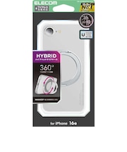 エレコム iPhone 17e iPhone16e ハイブリッドケース 極限 MAGKEEP スタンド ホワイト PMA25SMGSTKMWH