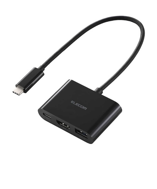 エレコム　ドッキングステーションUSB PD対応 USB-A×1 USB-C×1 HDMI×1 DST030BPBK