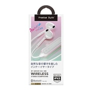 PGA　ブルートゥースイヤホン インナーイヤー型 Premium Style [ ワイヤレス ( 左右コード ) / Bluetooth 対応 ] オーロラ / ホワイト PGARBTE12IE1WH