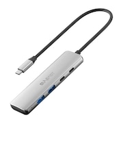 SUNEAST USB Type-C ドッキングステーション マルチハブ 4in1 (USB-A×2、C×2) ケーブル長25cm アルミ合金 シルバー SE-HUB041JNNNNF